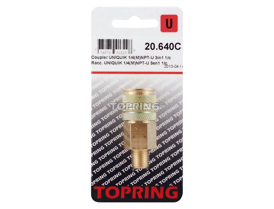 Raccord UNIQUIK (3-en-1) 1/4(M)NPT