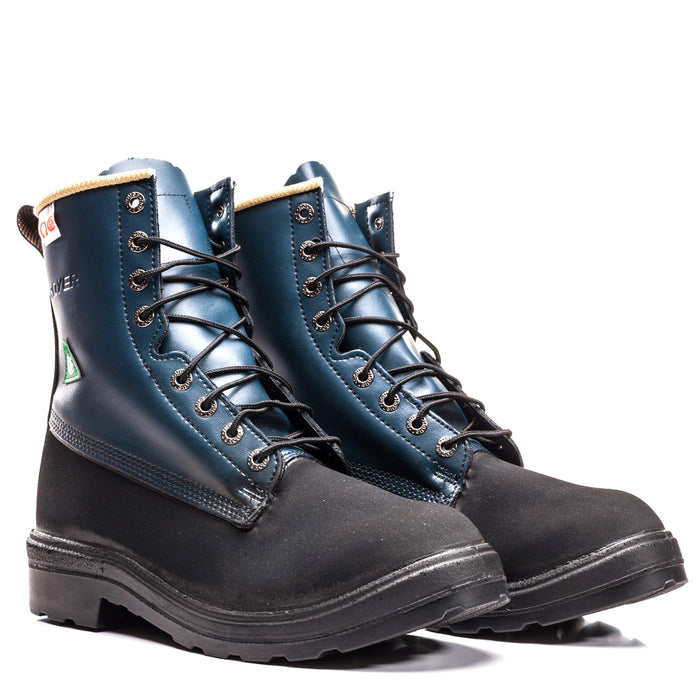Botte de sécurité Royer 8" avec résistance aux acides - Noir et Bleu
