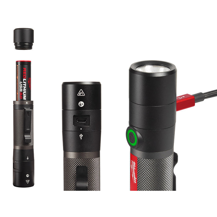 Lampe de poche compacte USB 800L