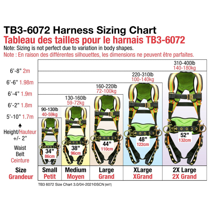 Harnais antichute haute-visibilité (3D, Classe AP)
