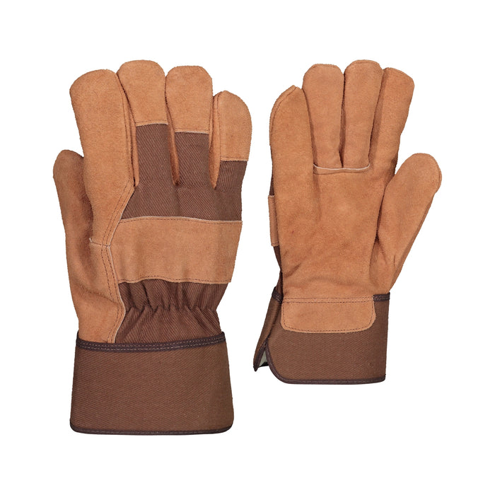 Gants de cuir imperméables, doublés au mouton synthé. (Uni)