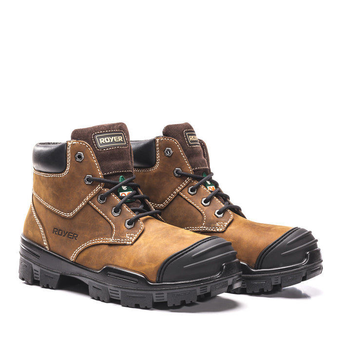 Botte de sécurité  6" Royer Ventura™ Sans Metal - Brun