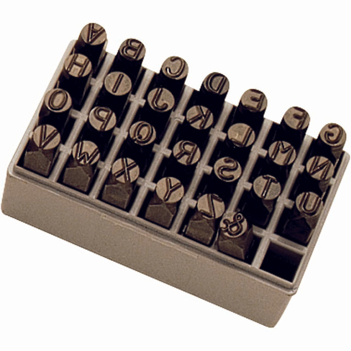 Ens. 27 poinçons lettrés 1/4"