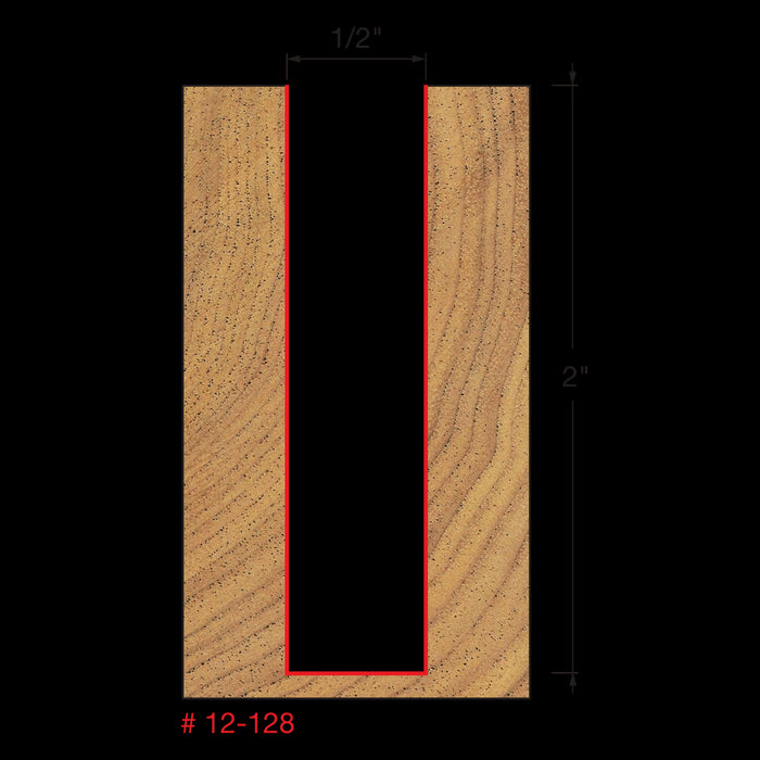 Mèche droite à 2-cannelures (1/2"x2") à tige 1/2"