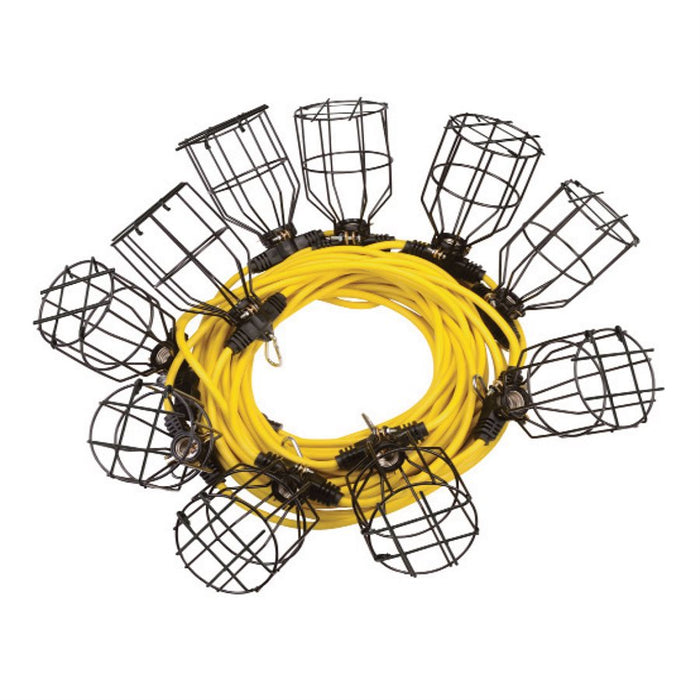 Éclairage à cordon avec cages métalliques 15m