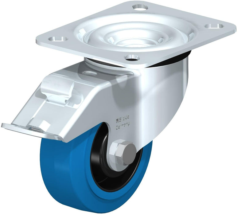 Roulette pivotante à frein 3" en caoutchouc, capacité 308 lb