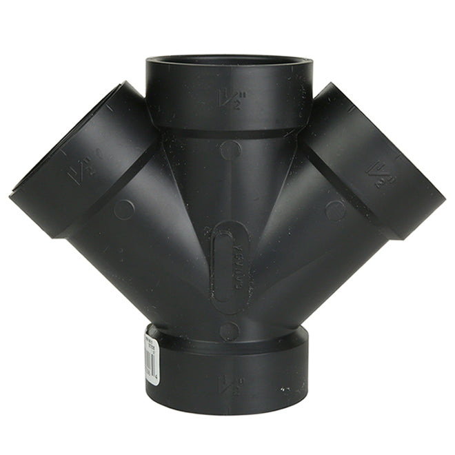 Raccord femelle à 45° double en ABS noir 1-1/2 po - IPEX