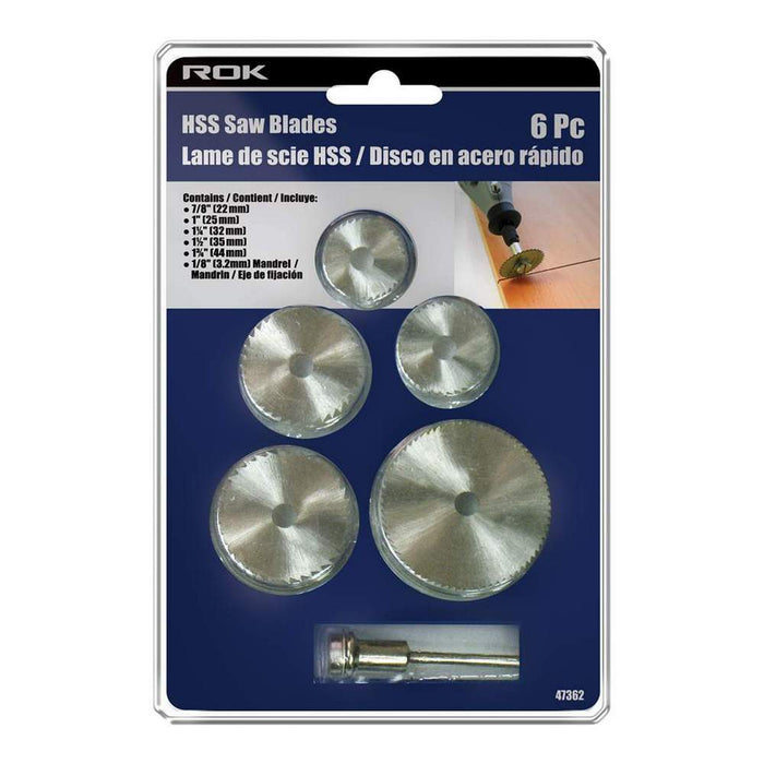 Ens. Lames en acier rapide pour outil rotatif (6 mcx.)