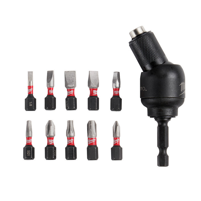Ens. porte-embout pivotant 30° et 10 embouts