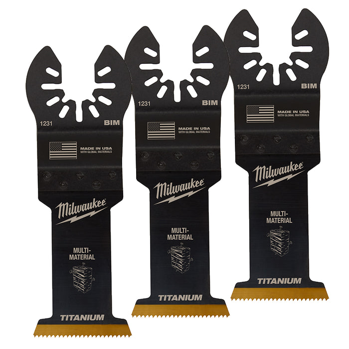 Lame multi-matériaux 1-3/8", bimétallique avec titane, universelle (3/pqt.)