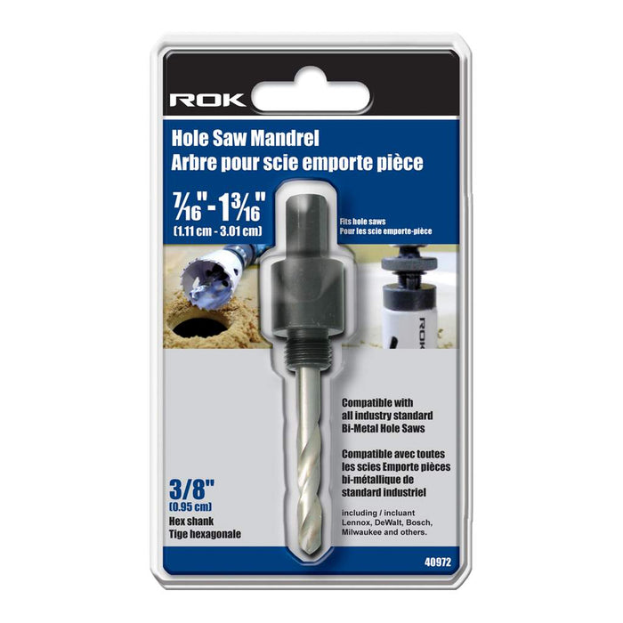 Arbre pour scie emporte-pièce 3/8"