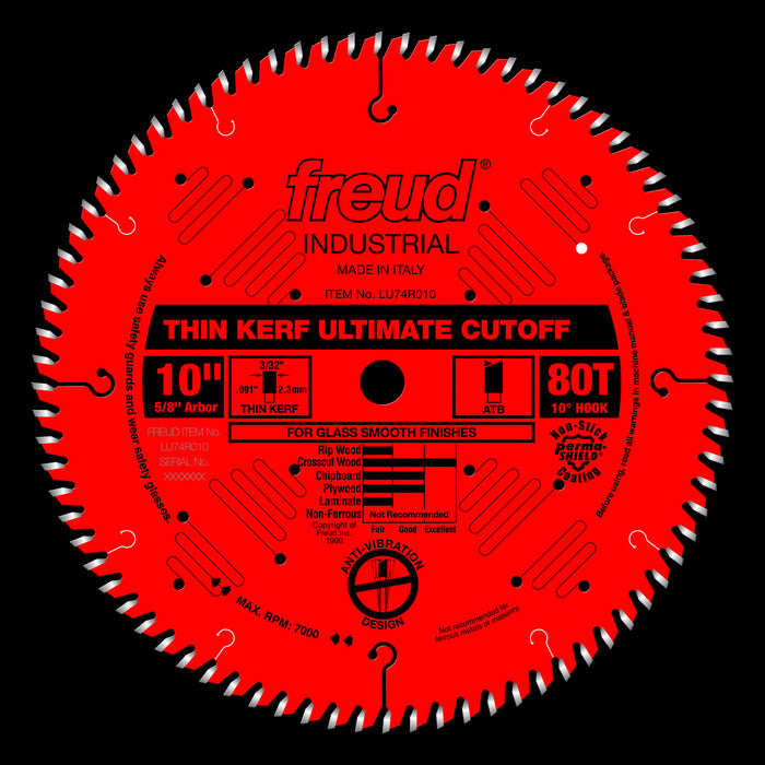 Lame mince à coupe transversale (10"x80 dents)