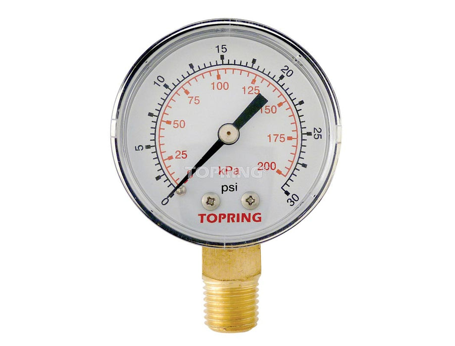 Manomètre 2-1/2",1/4NPT 0-30psi