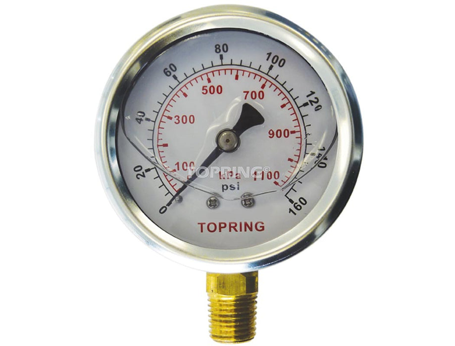 Manomètre 2-1/2", 1/4NPT 0-160psi