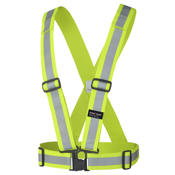 Bretelle de sécurité ajustable jaune haute-visibilité