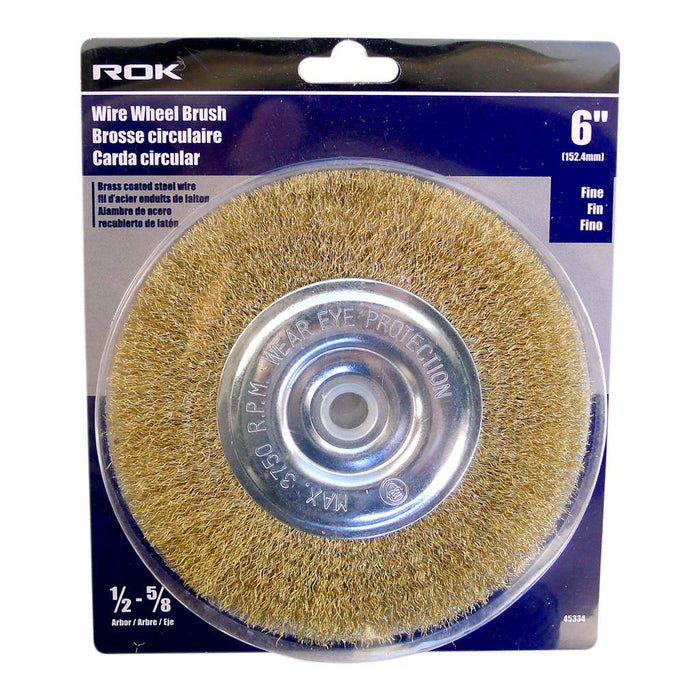 Brosse circulaire, fil laiton fin 6"
