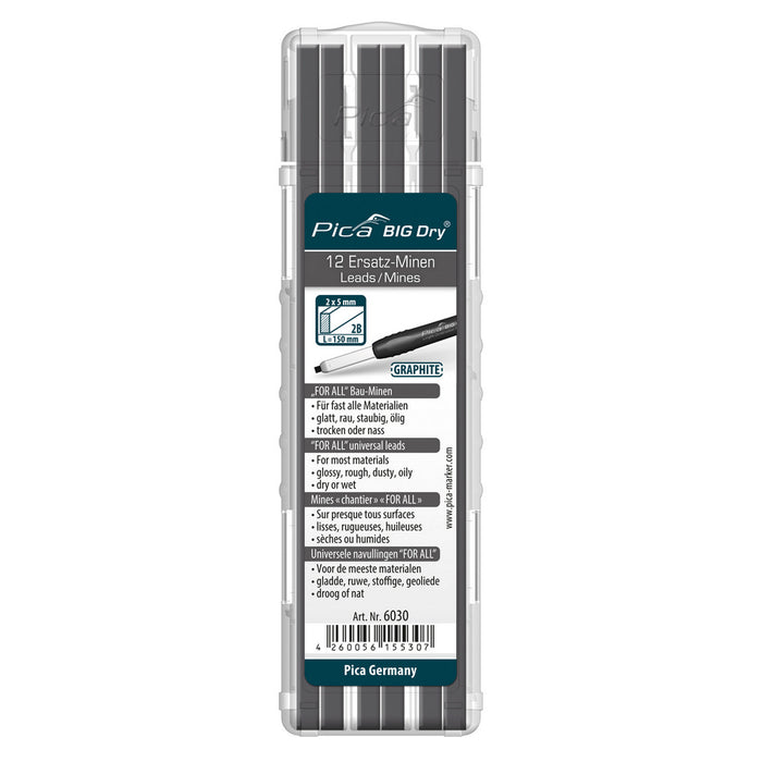 Mines de rechange BIG Dry®, Graphite 2B (12/pqt.)