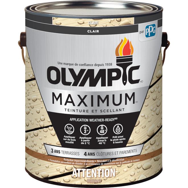 Teinture et scellant Olympic Maximum - Clair - 3.78 L