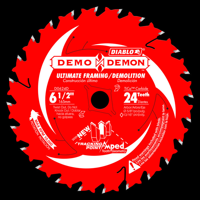 Lame DEMO DEMON, à charpente (6-1/2"x24 dents)