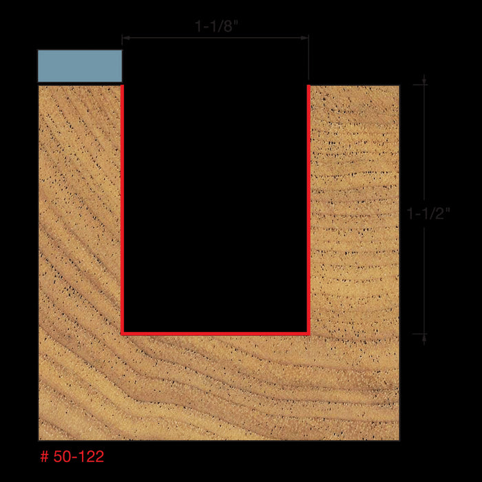 Mèche à ébarber, coussinet haut (1-1/8"x1-1/2") à tige 1/2"
