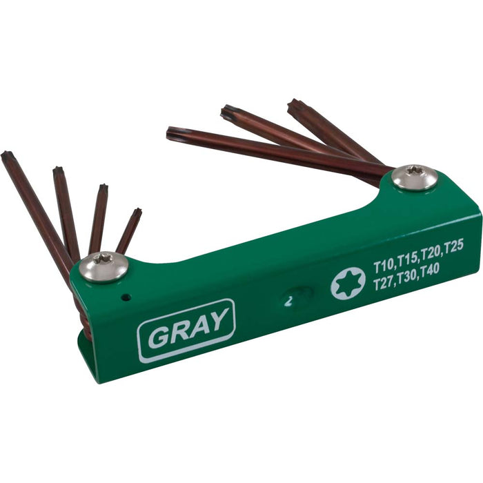 Jeu 7 clés pliantes Torx longues (T10-T40)