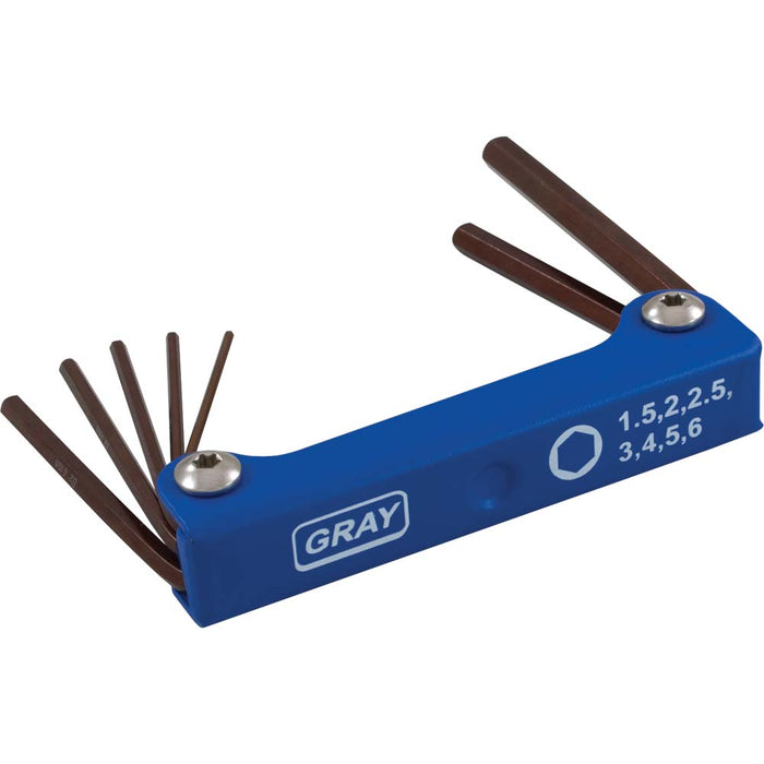 Jeu 7 clés hex. pliantes courtes (1.5mm-6.0mm)