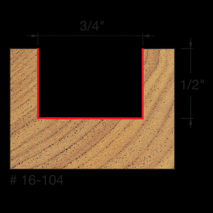 Mèche à mortaiser (3/4"x1/2") à tige 1/4"