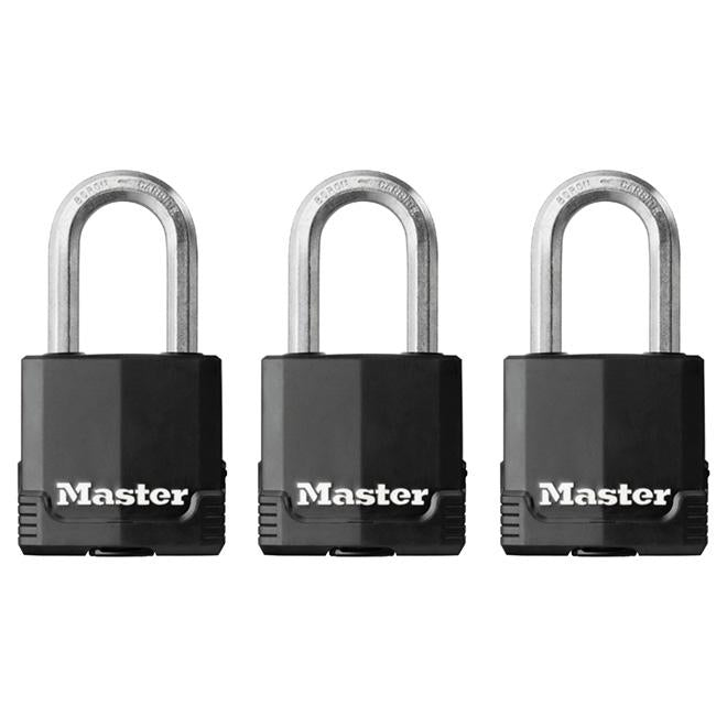 Cadenas à clé 1 3/4" en  paquet de 3