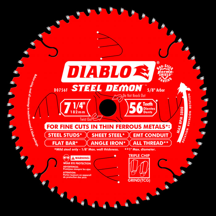 Lame STEEL DEMON™, à métaux ferreux 1/8" (7-1/4"x56 dents)