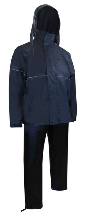 Ens. imperméable, en polyester et PVC, capuchon au collet
