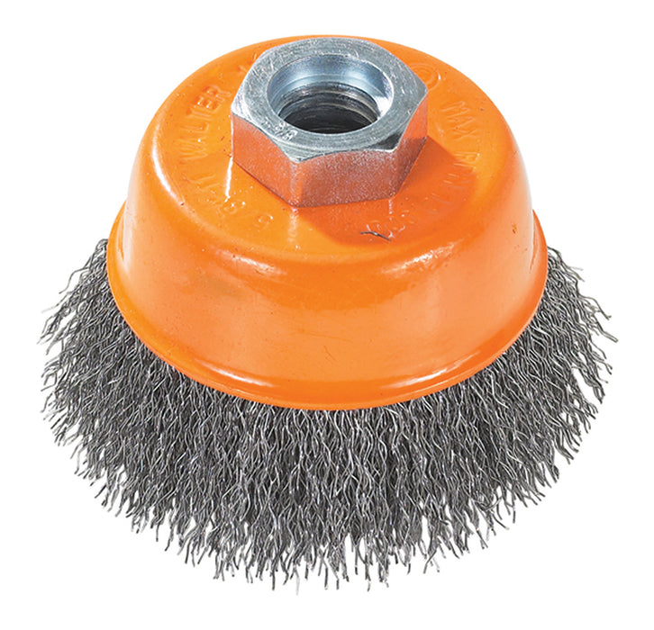 Brosse boisseau à fils crêpés 3" (5/8"-11)
