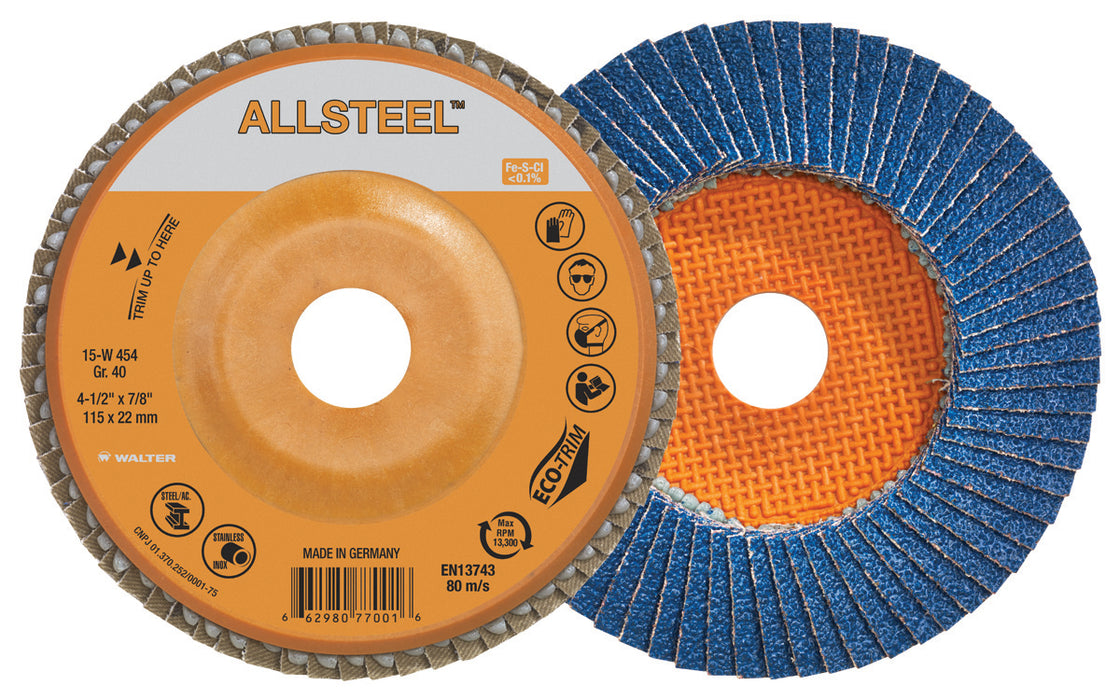 Disque à feuillets ALLSTEEL™ (4-1/2"x7/8"), à grain 60