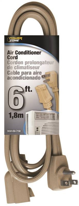 Rallonge pour climatiseur 14/3 15A de 6' à 1 prise (Beige)