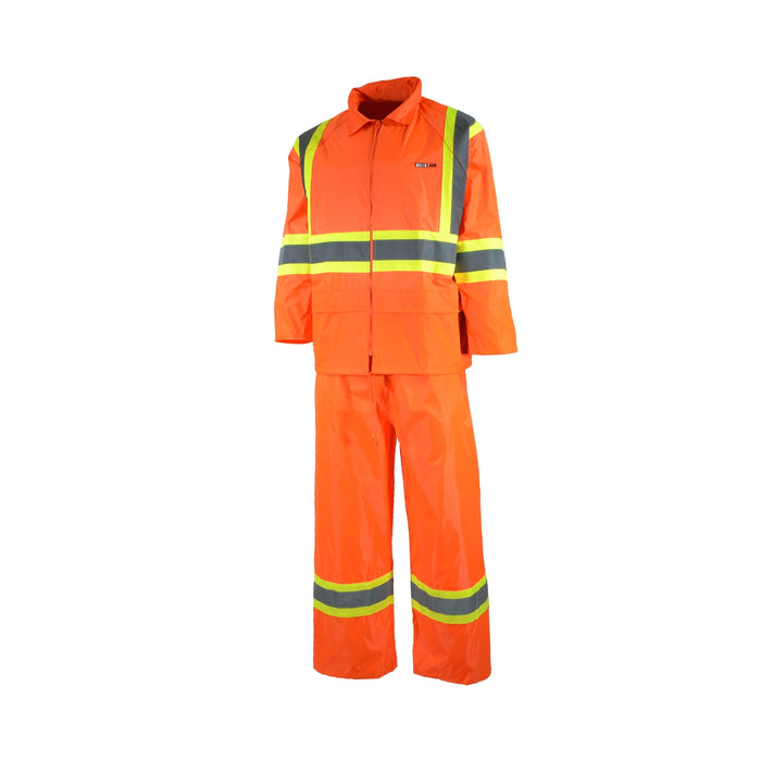 Ens. imperméable haute-visibilité, en nylon 190T/PVC, Orange