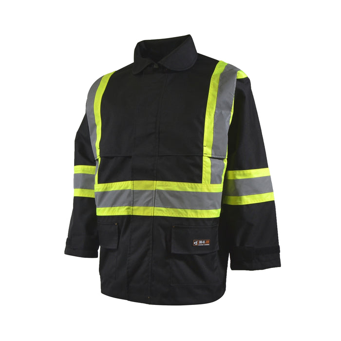 Manteau imperméable haute-visibilité, en Endura 600D/PVC, Noir