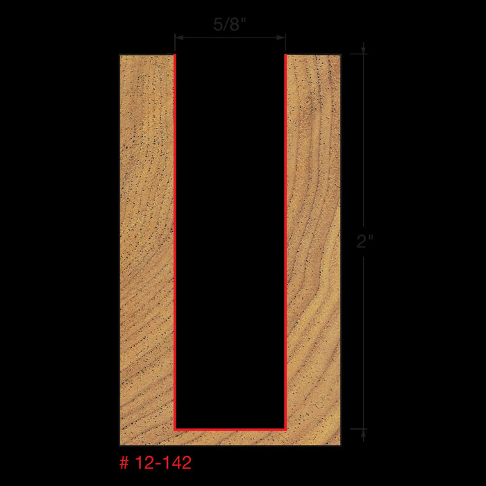 Mèche droite à 2-cannelures (5/8"x2") à tige 1/2"