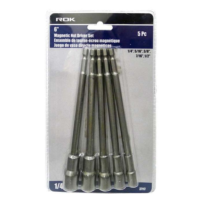 Ens. 5 embouts à douille magnétiques (1/4" à 1/2") x6"