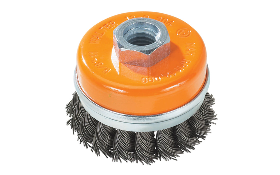 Brosse boisseau, avec collet, à fils noués 3" (5/8"-11)