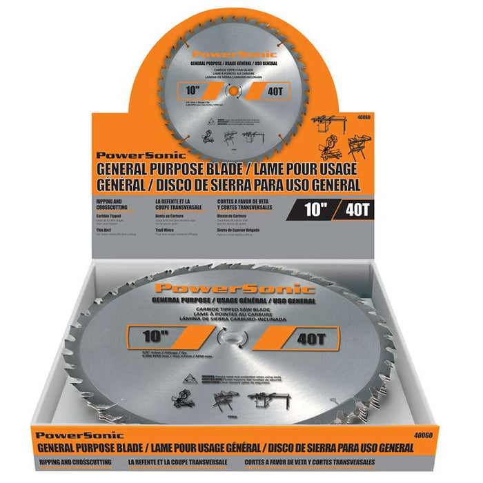 Lame tout-usage 10" x 40 dents