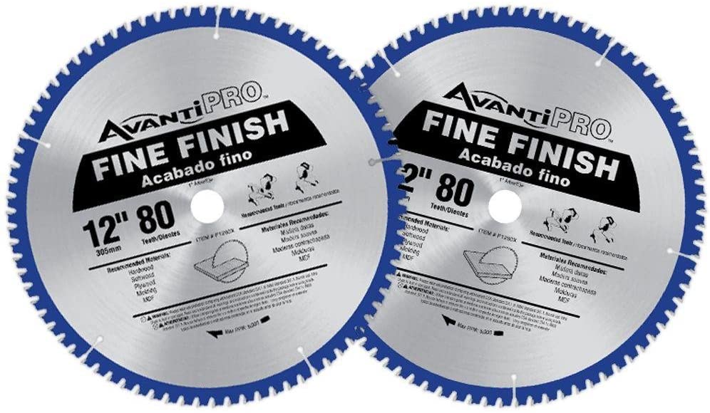 Pqt. 2 lames finition fine (12"x80 dents)