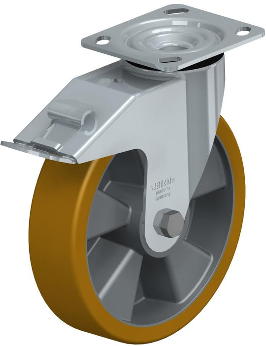 Roulette pivotante à frein 8", capacité 1250 lb