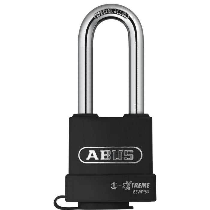 Cadenas marin en acier recouvert de plastique NANO PROTECT à arceau long 63mm avec clés identiques - clé 6000