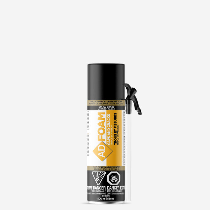 Mousse isolante à triple expansion pour trous et fissures - Paille - 500 mL