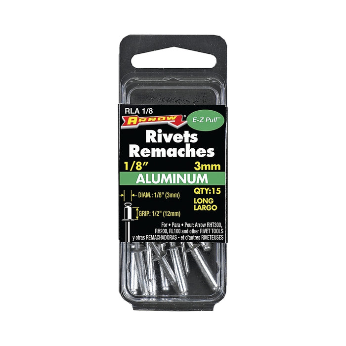 Rivet long en aluminium 1/8" X 1/2" - Paquet de 15