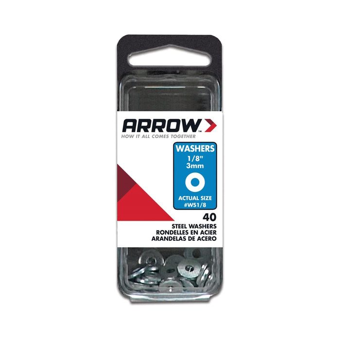 Rondelle plate en acier 1/8" - Paquet de  40