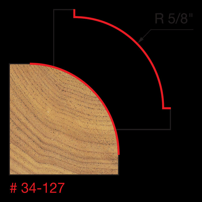 Mèche à arrondi convexe 5/8" (1-7/8"x7/8") à tige 1/2"