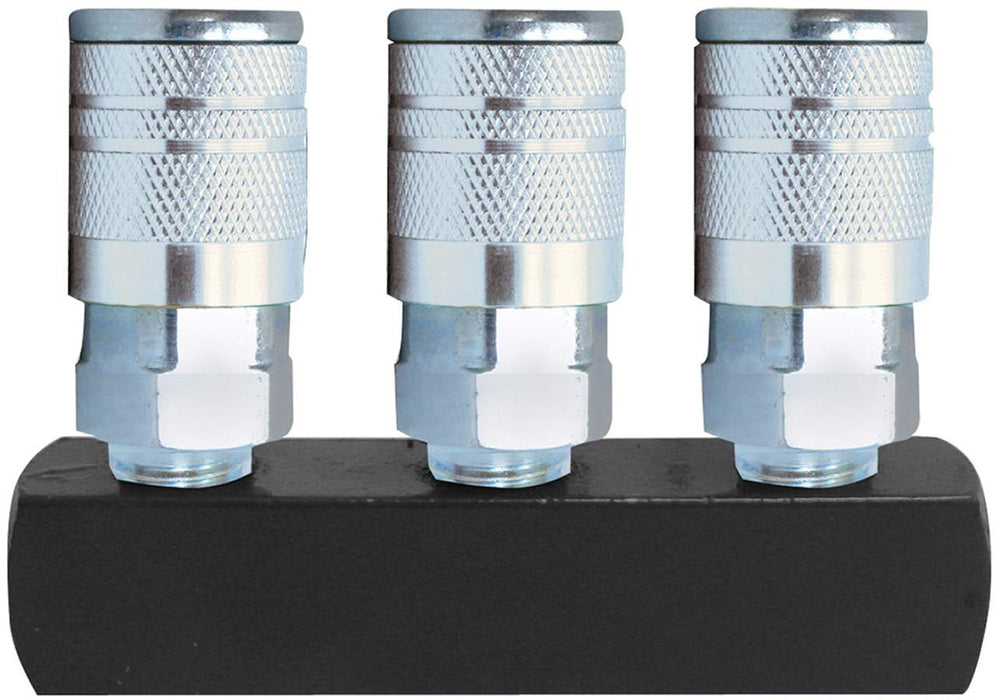 Séparateur de ligne rond, 3 ports 1/4"NPT