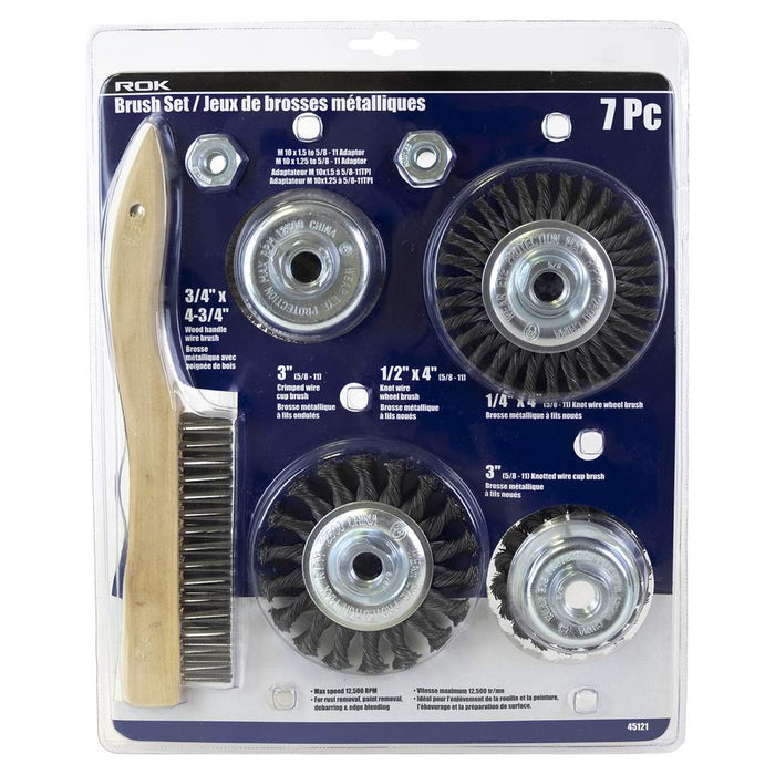 Ens. 7 mcx, brosses métalliques et accessoires