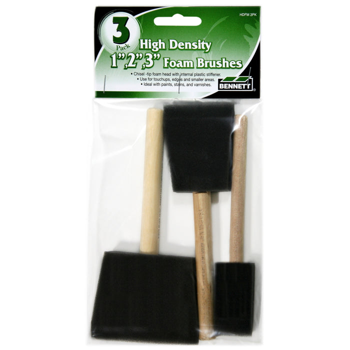 Paquet de 3 pinceaux en mousse 1"-3"