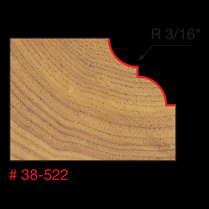 Mèche à gorge classique et baguette 1-1/4" (x7/16") à tige 1/4"
